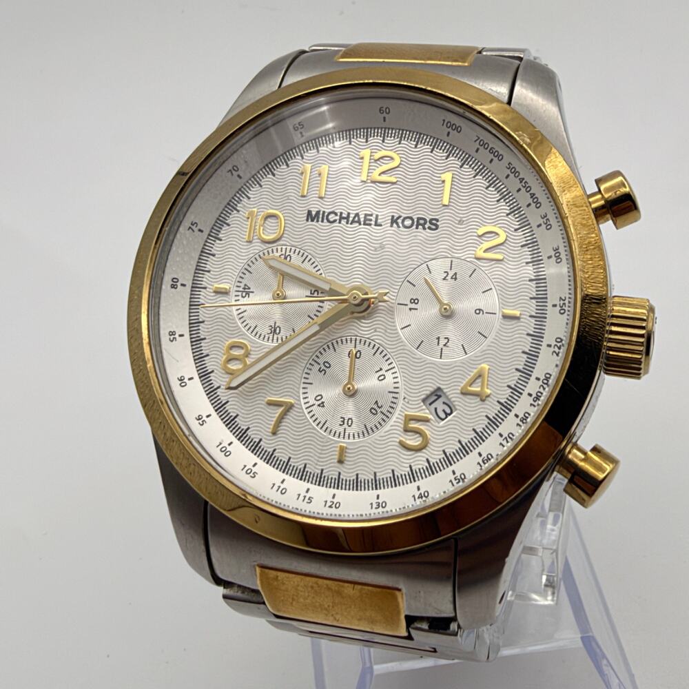 Stunning Michael Kors Lexington MK-8144 Two-Tone Chronograph Watch